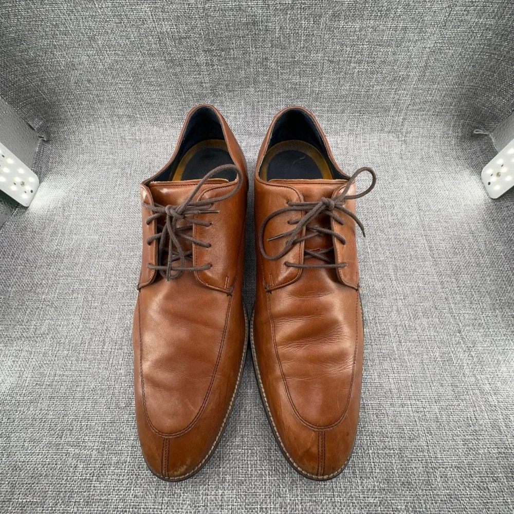 Cole Haan Lenox Hill Split-Toe Oxfords Mens 12M British Tan Leather Dress Shoes
